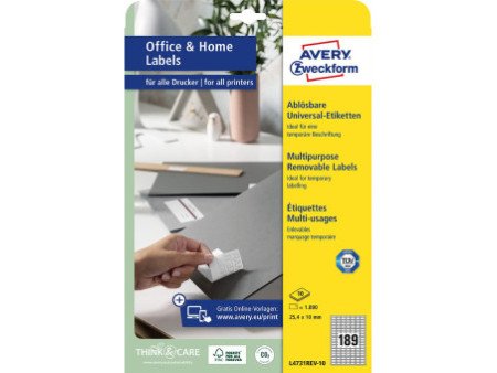 AVERY Zweckform Etiquette universelle, 25,4 x 10 mm, blanc