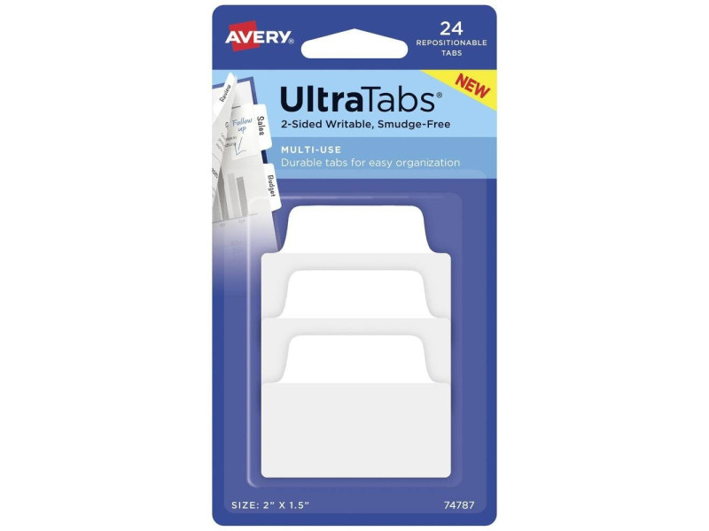 AVERY Zweckform Onglet adhésif UltraTabs blanc, 50,8 x 38 mm