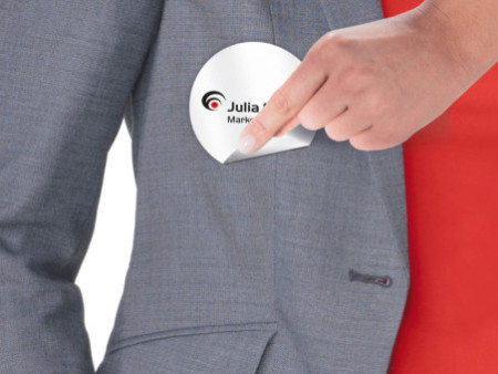 AVERY Zweckform Etiquette pour badge, 65 mm, rond, blanc