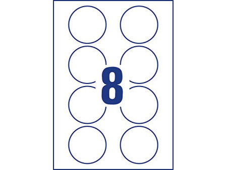 AVERY Zweckform Etiquette pour badge, 65 mm, rond, blanc