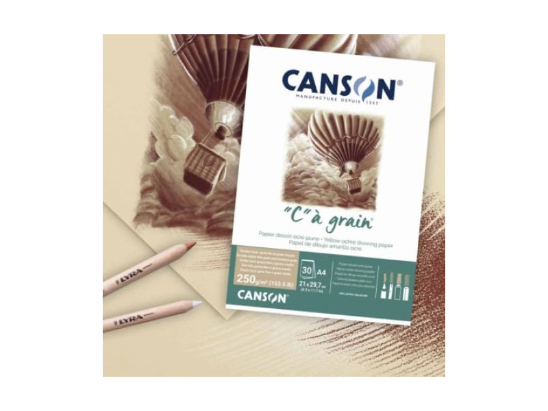 CANSON Papier de dessin 'C' à Grain Couleur,ocre jaune chiné