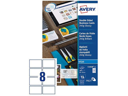 AVERY Cartes de visite Quick&Clean, 260 g/m2, blanc mat