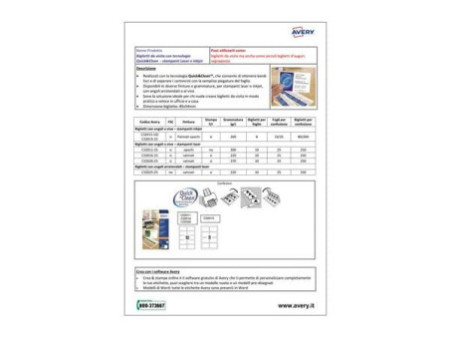 AVERY Cartes de visite Quick&Clean, 270 g/m2, satin blanc