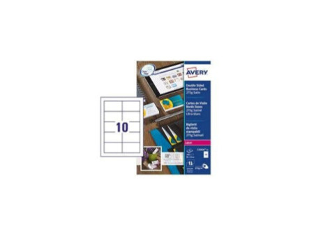 AVERY Cartes de visite Quick&Clean, 270 g/m2, satin blanc