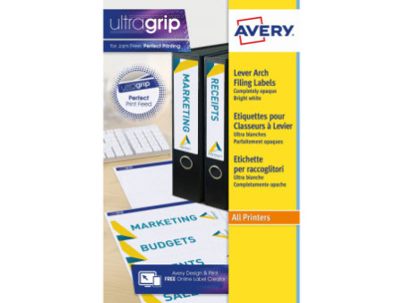 AVERY Etiquette de classement adhésive, 192 x 61 mm, blanc
