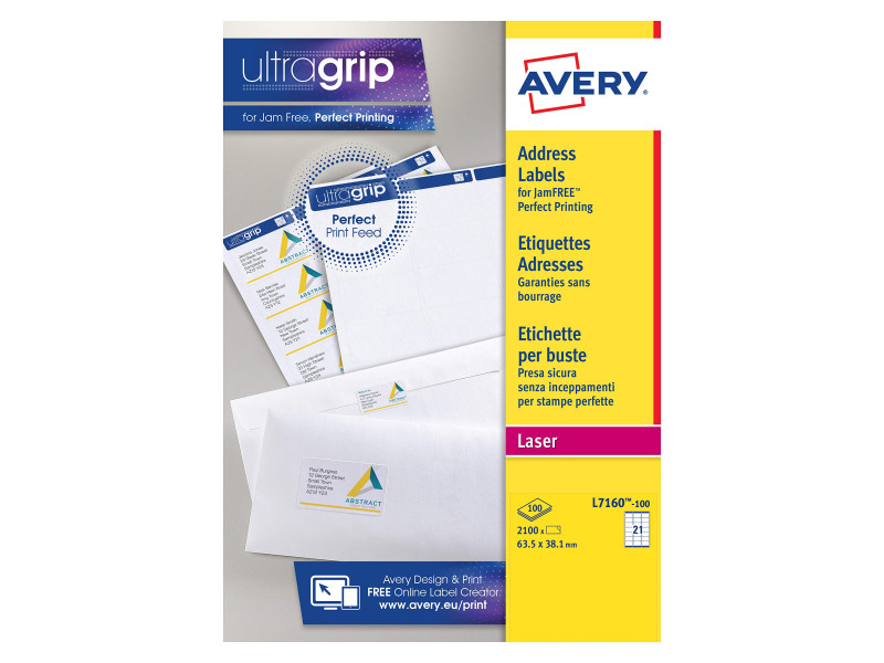 AVERY Etiquette d'adresse, 63,5 x 38,1 mm, blanc