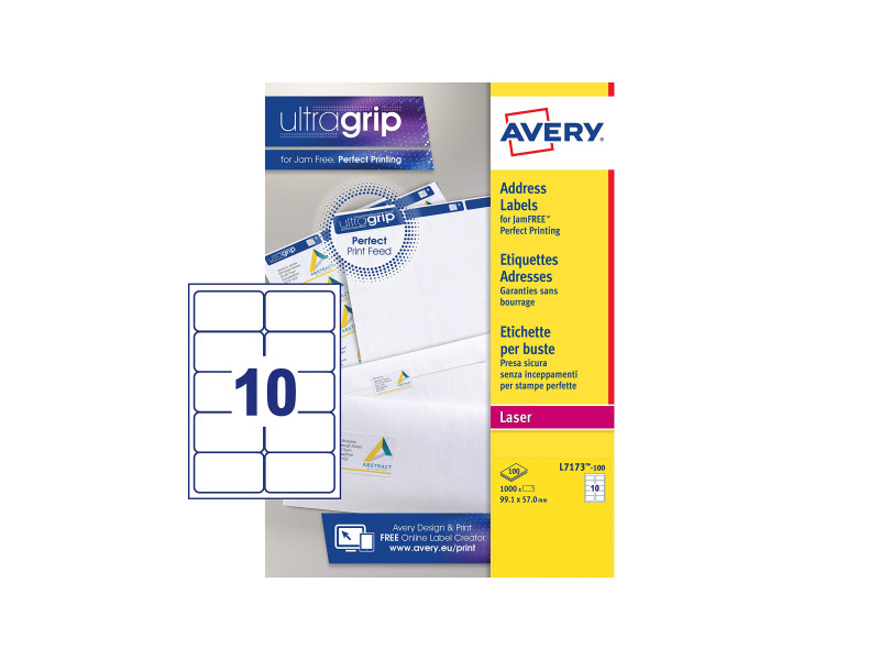 AVERY Etiquette d'adresse, 99,1 x 57 mm, blanc