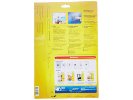 AVERY Etiquette d'adresse, 63,5 x 38,1 mm, transparent