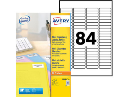 AVERY Mini étiquette d'adresse laser, 46 x 11,1 mm, blanc