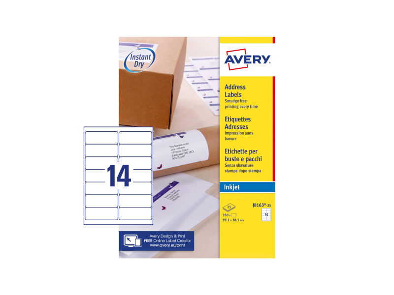AVERY Etiquette d'adresse Jet d'encre, 99,1 x 38,1 mm, blanc