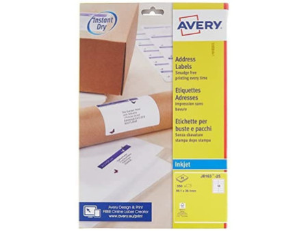 AVERY Etiquette d'adresse Jet d'encre, 99,1 x 38,1 mm, blanc
