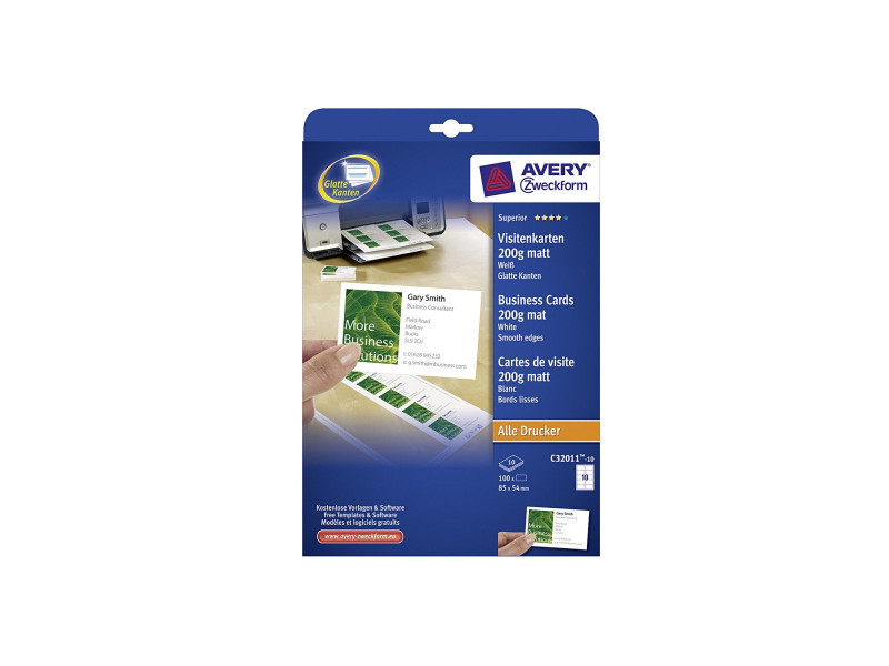 AVERY Zweckform Carte de visite Quick & Clean, blanc