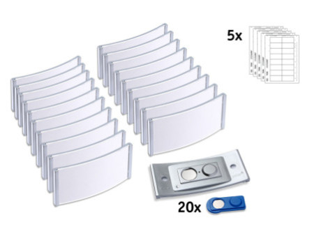 AVERY Zweckform Porte-nom, 80 x 34 mm, set de 20, argent