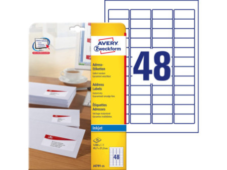 AVERY Zweckform Etiquette d'adresse jet encre,45,7 x 21,2 mm