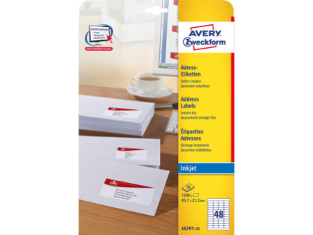 AVERY Zweckform Etiquette d'adresse jet encre,45,7 x 21,2 mm