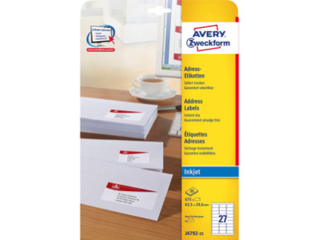 AVERY Zweckform Etiquette d'adresse jet encre,63,5 x 29,6 mm