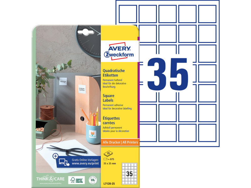 AVERY Zweckform Etiquette pour codes QR, 35 x 35 mm, carré