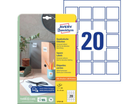 AVERY Zweckform Etiquette pour codes QR, 45 x 45 mm, carré
