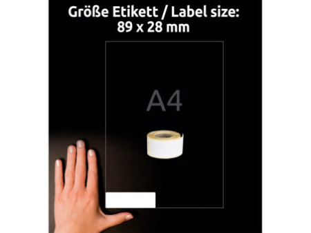 AVERY Zweckform Etiquettes en rouleau, 89 x 28 mm, blanc