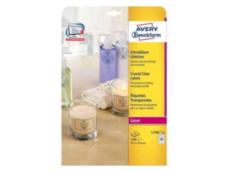 AVERY Zweckform Etiquette Crystal Clear, 45,7 x 25,4 mm