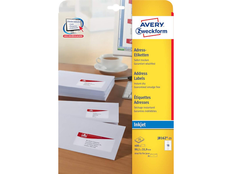 AVERY Zweckform Etiquette d'adresse jet encre,99,1 x 33,9 mm
