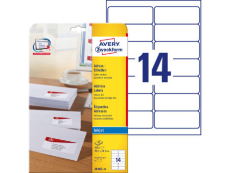 AVERY Zweckform Etiquette d'adresse jet encre,99,1 x 38,1 mm