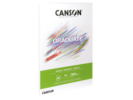 CANSON Bloc de dessin GRADUATE MIXED DESSIN, A3