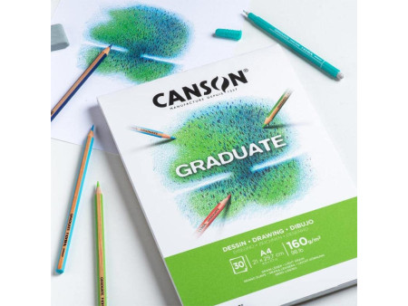 CANSON Bloc de dessin GRADUATE MIXED DESSIN, A3