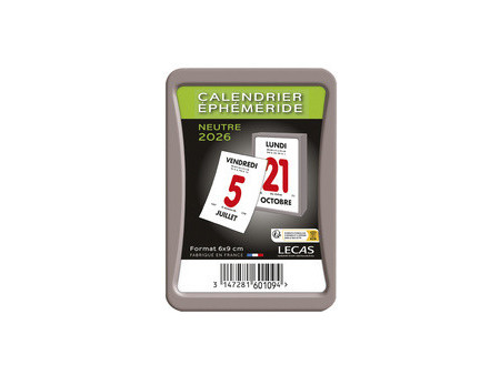 LECAS Bloc calendrier éphémeride, neutre, 60 x 90 mm, 2026