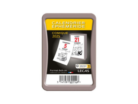 LECAS Bloc calendrier éphéméride, comique, 60 x 90 mm, 2026