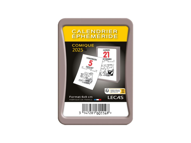 LECAS Bloc calendrier éphéméride, comique, 60 x 90 mm, 2026