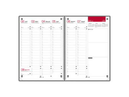 Oxford Agenda semainier Office, 150 x 210 mm, 2026, gris