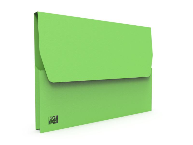 Oxford Pochette document à soufflet, A4, carton, vert