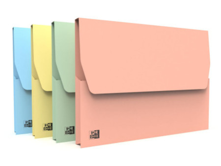 Oxford Pochette document à soufflet, A4, assorti pastel