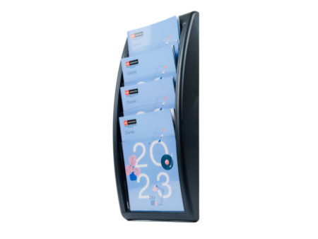 PAPERFLOW Porte-brochures mural Quick fit, 1/3 A4, noir