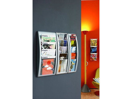 PAPERFLOW Porte-brochures mural Quick fit, 1/3 A4, anth