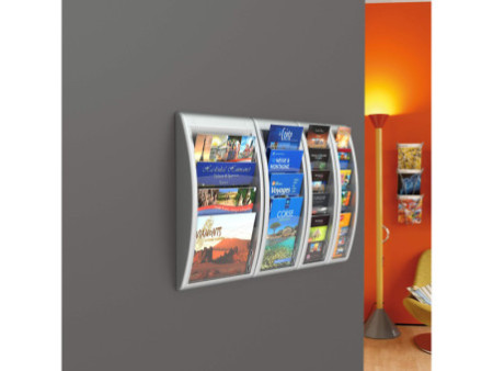 PAPERFLOW Porte-brochures mural Quick Blick, 1/3 A4, gris