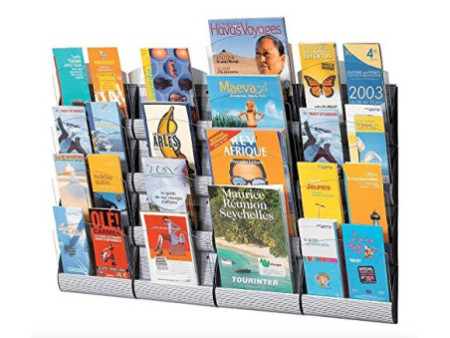 PAPERFLOW Porte-brochures mural Integral, DIN long, gris alu