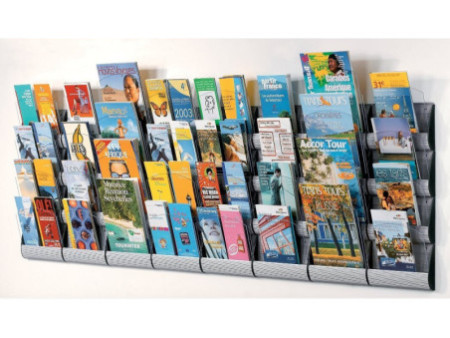 PAPERFLOW Porte-brochures mural Integral, DIN long, gris alu