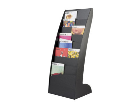 PAPERFLOW Porte-prospectus Courbo, 8 casiers, noir