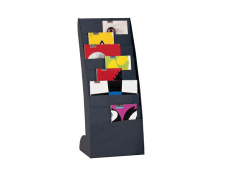 PAPERFLOW Porte-prospectus Courbo, 8 casiers, noir