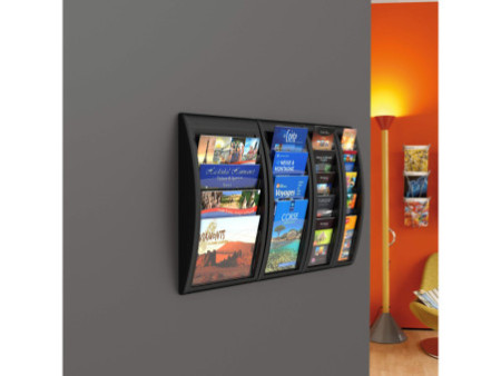 PAPERFLOW Porte-brochures mural Quick fit, 4 compartiments