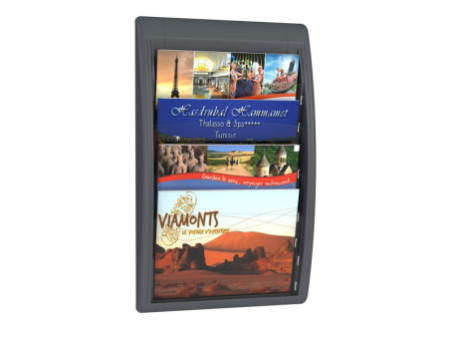 PAPERFLOW Porte-brochures mural Quick fit, 4 compartiments