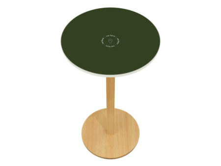 PAPERFLOW Table haute Woody, diam. 600 mm, vert/hêtre