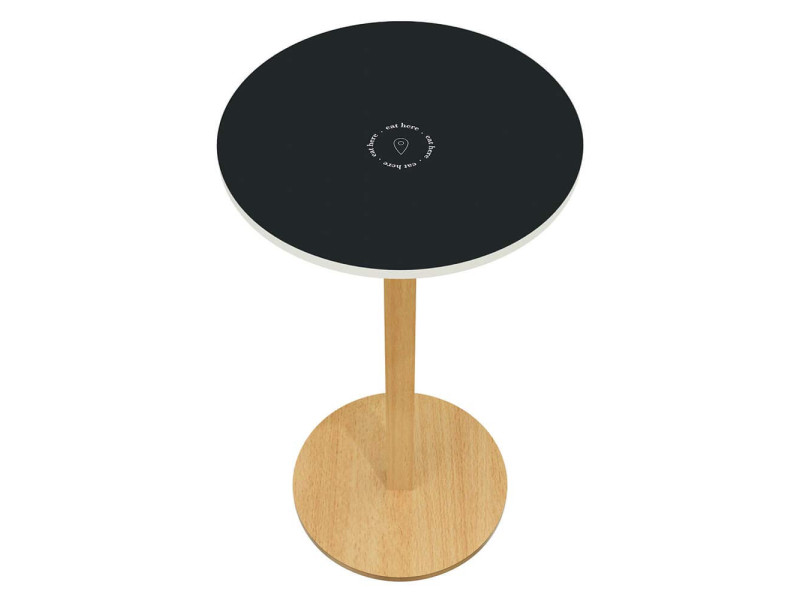 PAPERFLOW Table haute Woody, diam. 600 mm, anthracite/hêtre