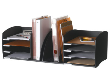 PAPERFLOW Système de rangement XL, 8 compartiments, noir