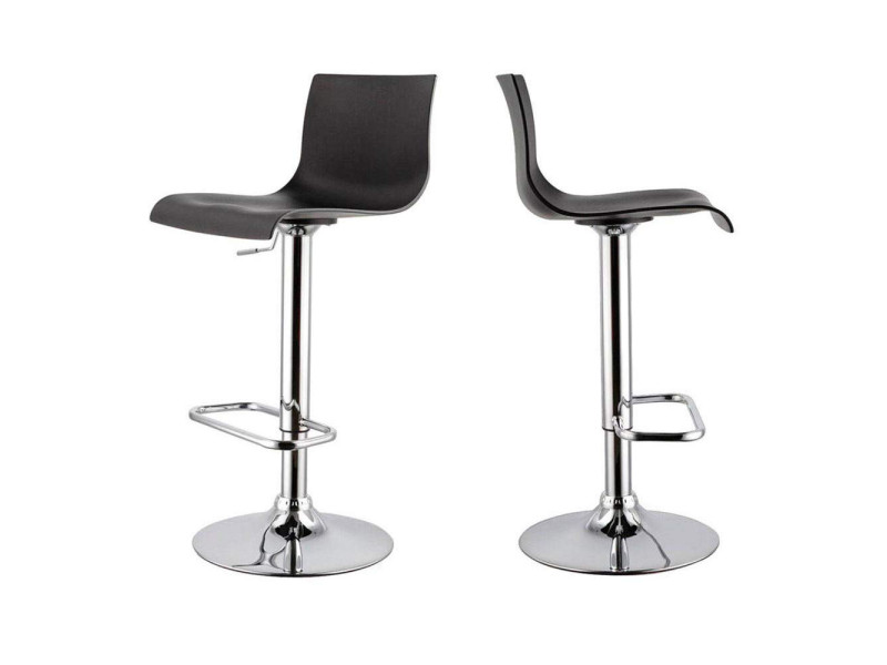 PAPERFLOW Chaise de bar 'SACRAMENTO', ensemble de 2, noir