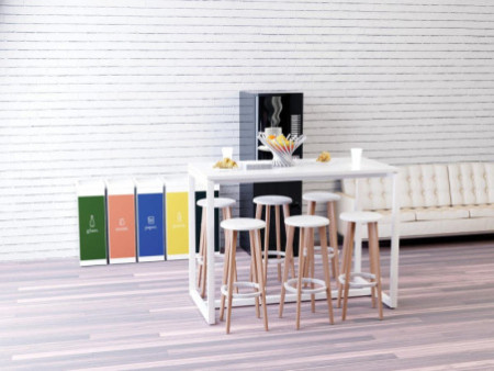 PAPERFLOW Tabouret de bar 'WOODY', set de 2, blanc