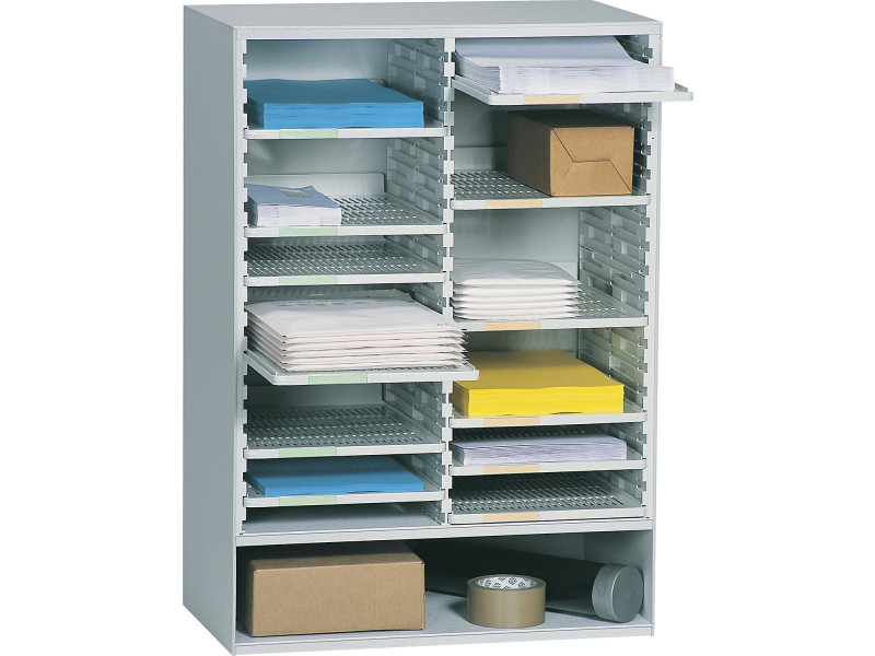 PAPERFLOW Station de tri postal, 12 casiers, gris