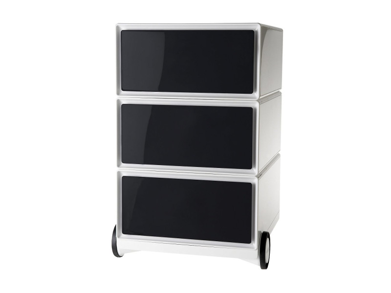 PAPERFLOW Caisson mobile 'easyBox', 3 tiroirs, blanc / noir